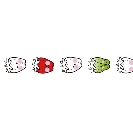 アゴ割れ苺ならべ太 15mm幅 長さ9m 1本 マスキングテープ orata.net   