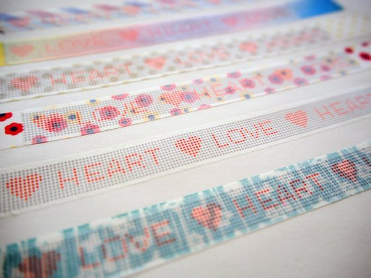 おくっ太シリーズ(15)LOVE＆HEART 15mm幅 長さ9m 1本 マスキングテープ orata.net   